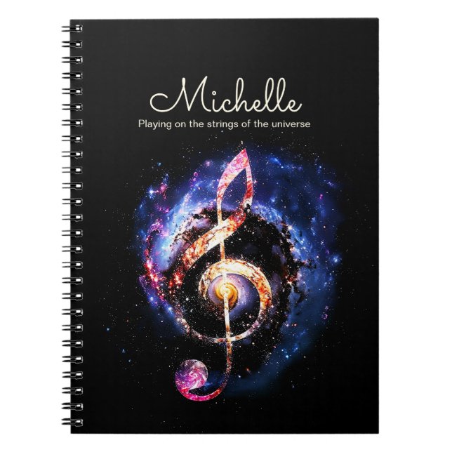 A Treble Clef in a Galactic Spiral. Space & Music Notebook (Front)