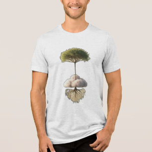 A tree growing upside down Tri-Blend shirt