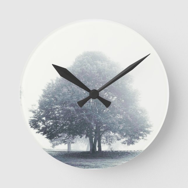A Tree in Fog Round Clock (Front)