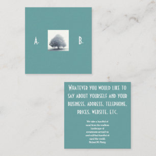 A Tree in Fog with two letters double elegant Square Business Card