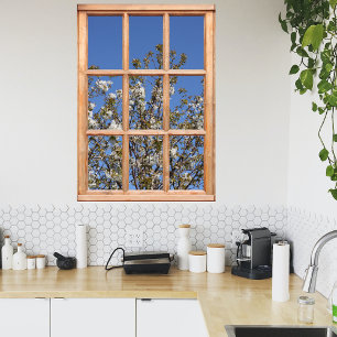 A Tree in Springtime View from a Window Poster