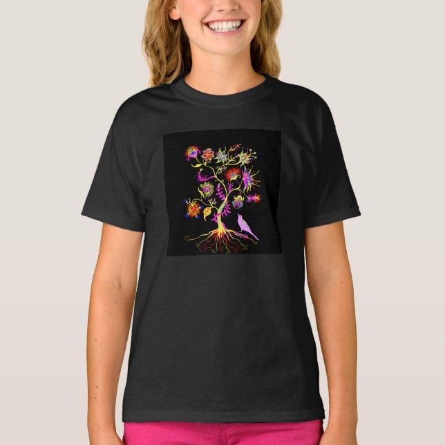A tree of life and a bird T-Shirt (Front)