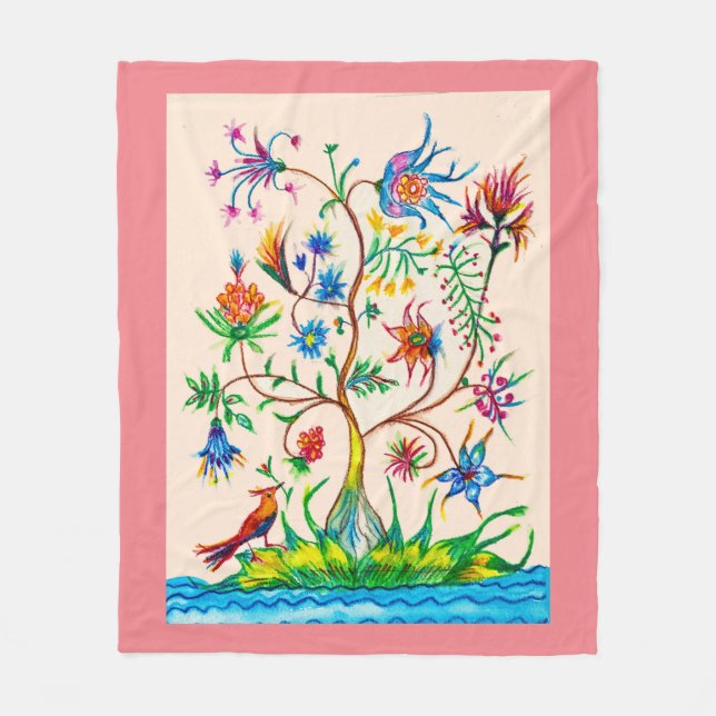  A tree of life Fleece Blanket (Front)