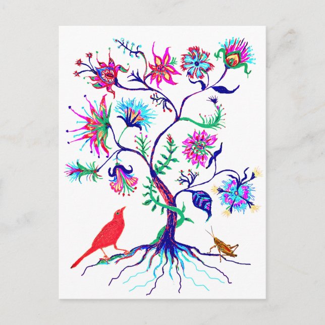A tree of life holiday postcard (Front)