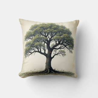 A tree throw pillow