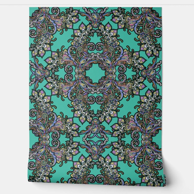 A Tribute to Italian Renaissance on Emerald Wallpaper (Unrolling)