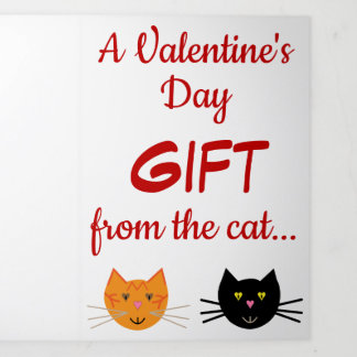 A trifold Valentine's Day card for cat lovers!