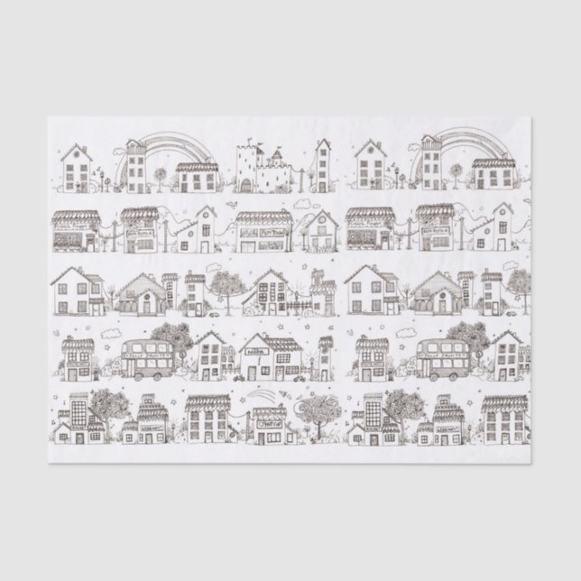 A trip through doodle village - tissue paper (Front)