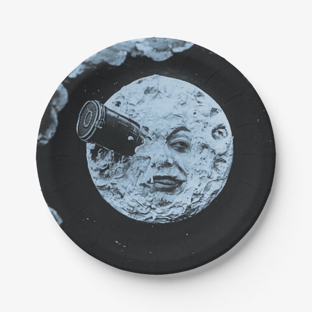 A Trip to the Moon Le Voyage Blue Moon Paper Plate (Front)