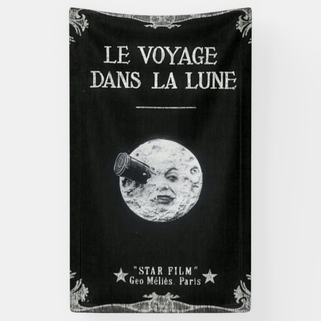 A Trip to the Moon Le Voyage Dans La Lune Retro Banner (Vertical)