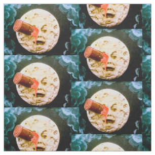 A Trip to the Moon Le Voyage dans la Lune Vintage Fabric