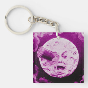 A Trip to the Moon or Le Voyage dans la Lune Retro Keychain