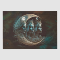 A Triple Goddess Moon Decoupage