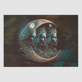 A Triple Goddess Moon Decoupage Tissue Paper