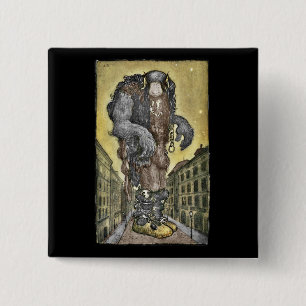 A Troll in the City 2 Inch Square Button