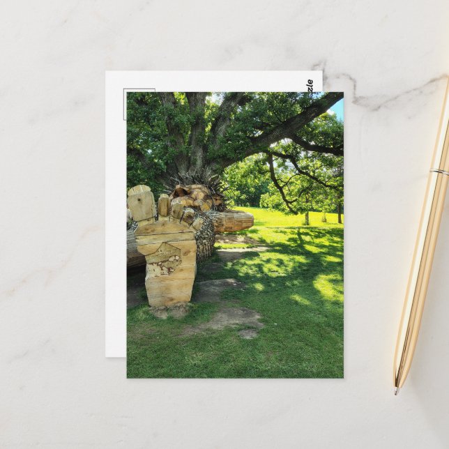 A Troll Sleeps Under a Beautiful Tree Postcard (Front/Back In Situ)
