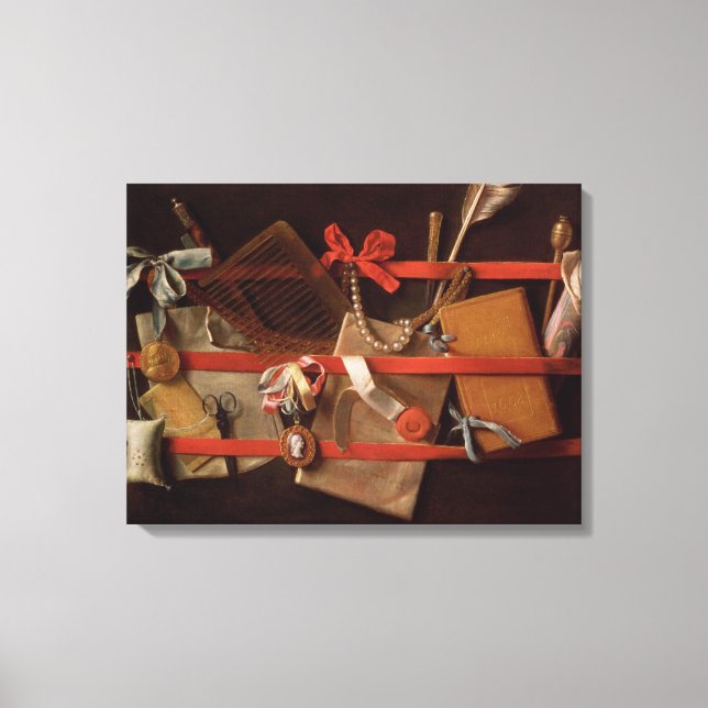 A Trompe L'Oeil of Objects Canvas Print (Front)