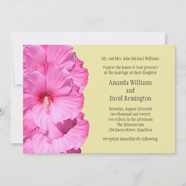 A Tropical Wedding Invitation (yellow) (Front)