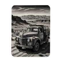 A truck in a desert