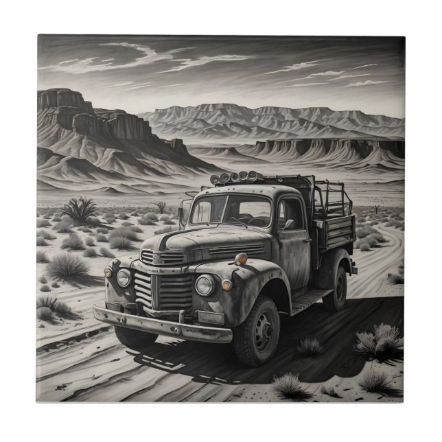 A truck in a desert tile (Front)
