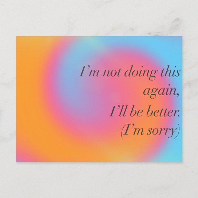 A True Apology Postcard (Front)
