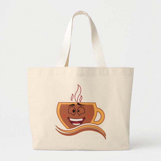 A True Coffeeholic  Large Tote Bag (Front)