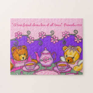 A True Friend-Love at all times~Bears Tea Party Jigsaw Puzzle