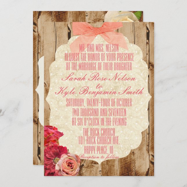 A True Love Story Wedding Invitation (Front/Back)