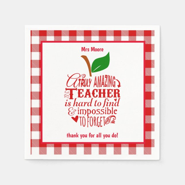 A truly amazing teacher is hard to find napkin (Front)