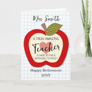 A Truly Amazing Teacher Thank You Card Apple 