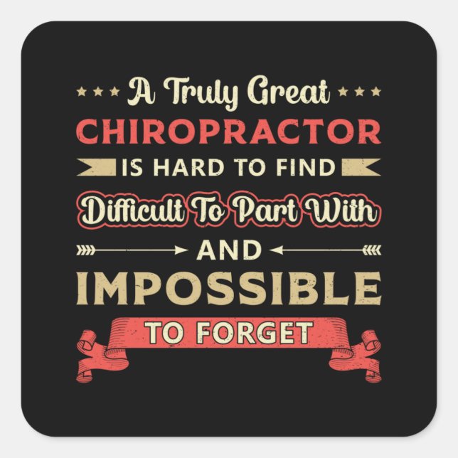 A Truly Great Chiropractor Spine Chiropractic Square Sticker (Front)