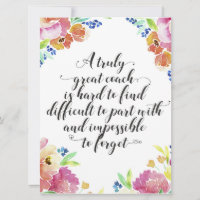 A truly great coach quote Coach thank you gift