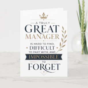 A Truly Great Manager Appreciation Card