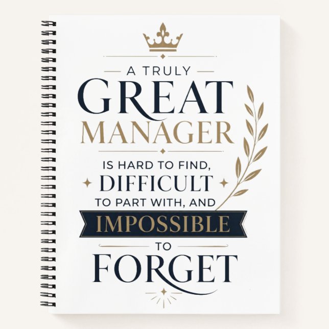 A Truly Great Manager Appreciation Notebook (Front)
