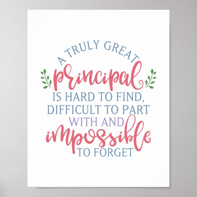 A Truly Great Principal Funny Saying Poster (Front)
