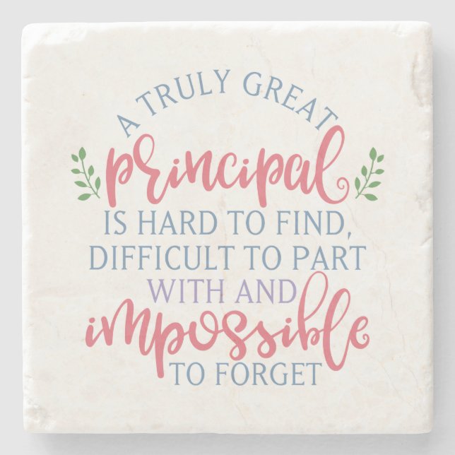 A Truly Great Principal Funny Saying Stone Coaster (Front)