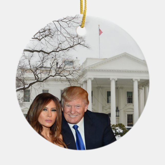 A Trump Christmas: Donald and Melania Ceramic Ornament (Front)