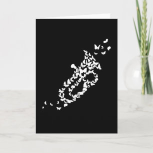 A Tuba Brass Instrument With butterflies Card