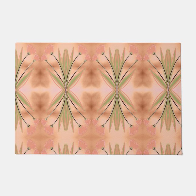 A Tulip Designer Floor Mat With Pinks (Front)