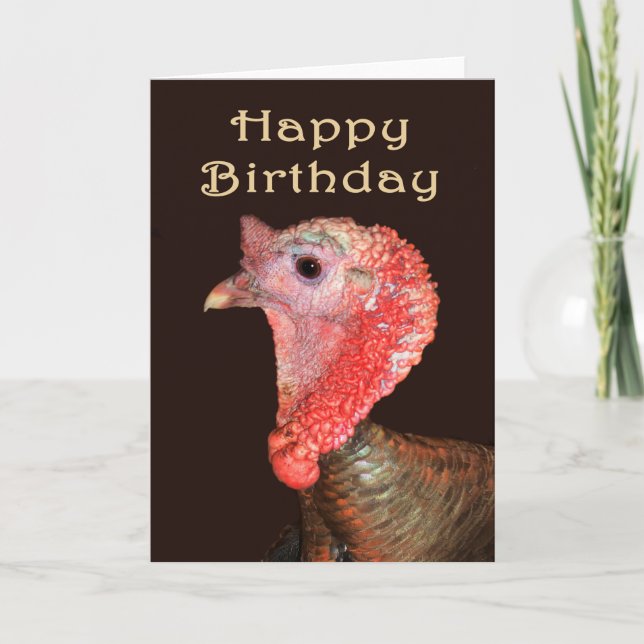 A Turkey Portrait, Happy Birthday" Humour. Card (Front)