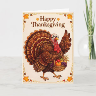 A Turkey with Thanksgiving Cheer Card