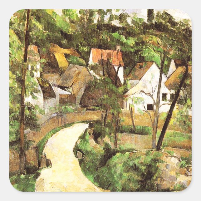 A Turn in the Road Paul Cezanne    Square Sticker (Front)