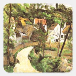 A Turn in the Road Paul Cezanne    Square Sticker