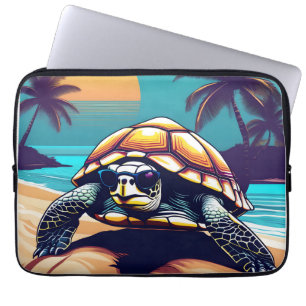 A Turtle Wearing Sunglasses Laptop Sleeve