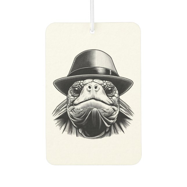A turtle with a hat, a classic look air freshener (Front)