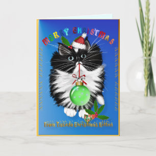 A Tuxedo Kitten Christmas Card