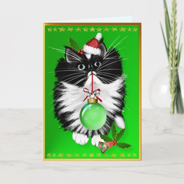 A Tuxedo Merry Christmas Card (Front)