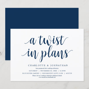 A twist in plans, Wedding Change the date Invitation