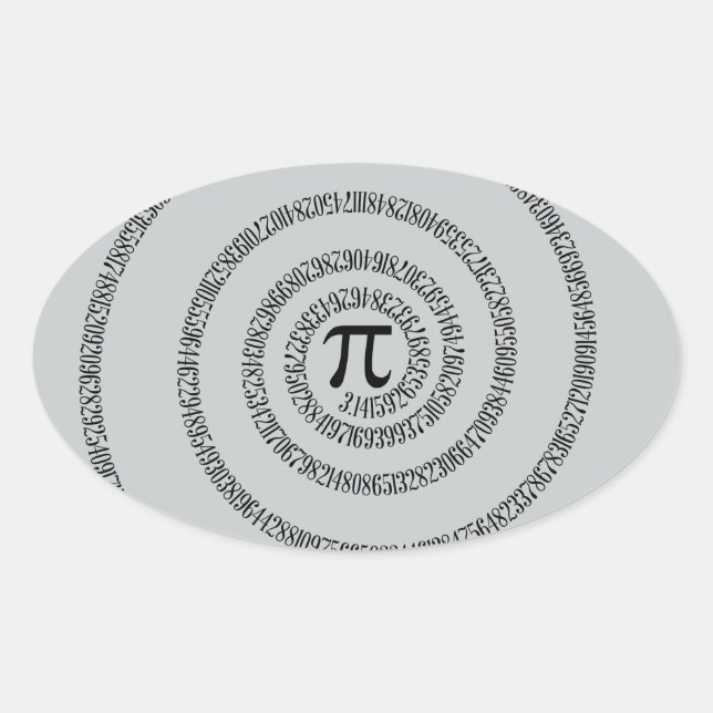 A Twist of Pi Click Customize to Change Grey Colou Oval Sticker (Front)
