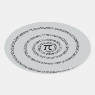 A Twist of Pi Click Customize to Change Grey Colou Oval Sticker